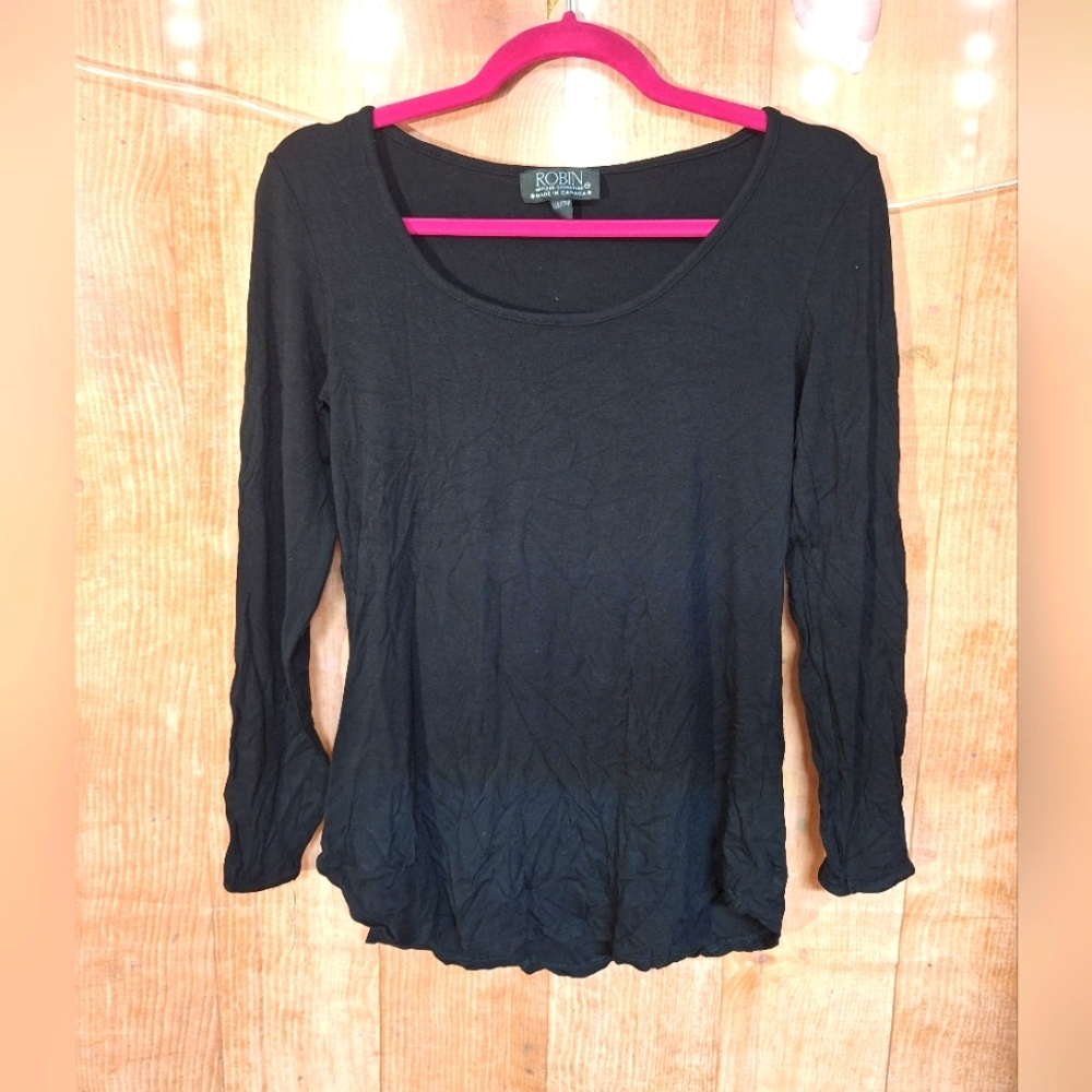Robin black long sleeve shirt size xxs